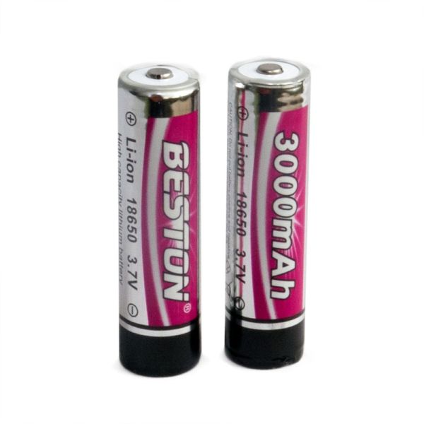 Аккумулятор Beston 18650 3000mAh Li-ion с защитой (Protected), 2 шт. в кейсе