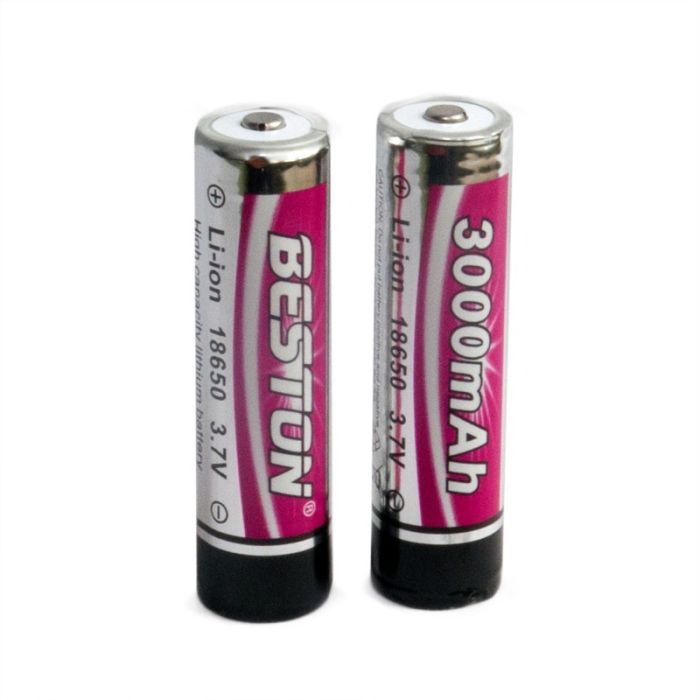 Аккумулятор Beston 18650 3000mAh Li-ion с защитой (Protected), 2 шт. в кейсе
