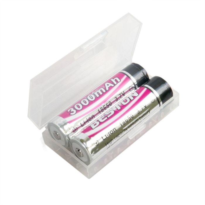 Аккумулятор Beston 18650 3000mAh Li-ion с защитой (Protected), 2 шт. в кейсе