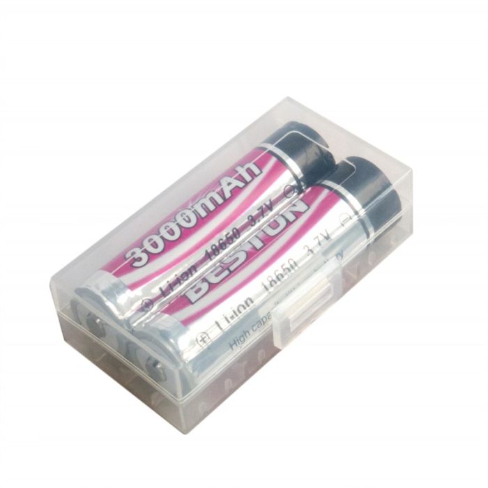 Аккумулятор Beston 18650 3000mAh Li-ion с защитой (Protected), 2 шт. в кейсе