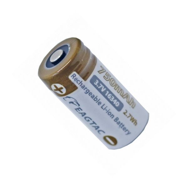 Аккумулятор EAGTAC 16340 (CR123) 750 mAh с защитой, Li-ion 3.7V