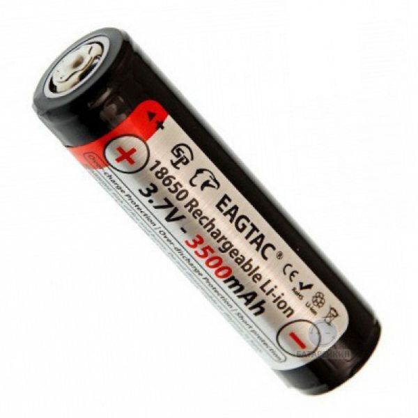 Аккумулятор EagTac 18650 3500 mAh Li-ion с защитой (Protected)