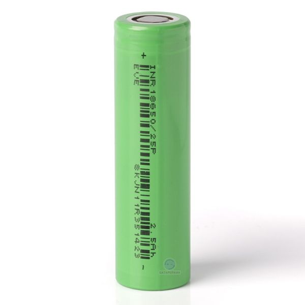 Аккумулятор EVE INR18650/25P 2500 mAh, 30A, Li-ion 3.6V