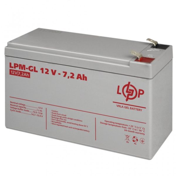 Аккумулятор гелевый LogicPower LPM-GL 12V - 7.2 Ah