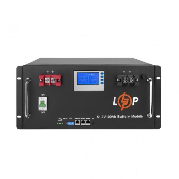 Аккумулятор LogicPower LP LiFePO4 48V (51,2V) - 100 Ah (5120Wh) (Smart BMS 100A) с LCD RM