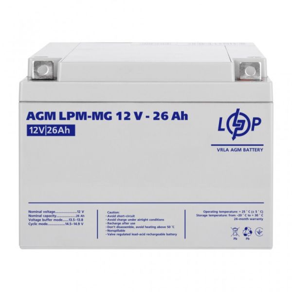 Аккумулятор мультигелевый LogicPower LPM-MG 12V - 26 Ah