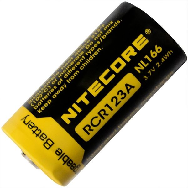 Аккумулятор Nitecore NL166 16340 (CR123A) 650 mAh с защитой, Li-ion 3.7V