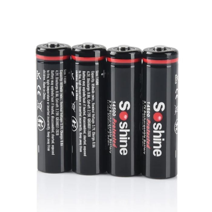 Аккумулятор Soshine 14500 800 mah Li-ion 3,7V с защитой (Protected)