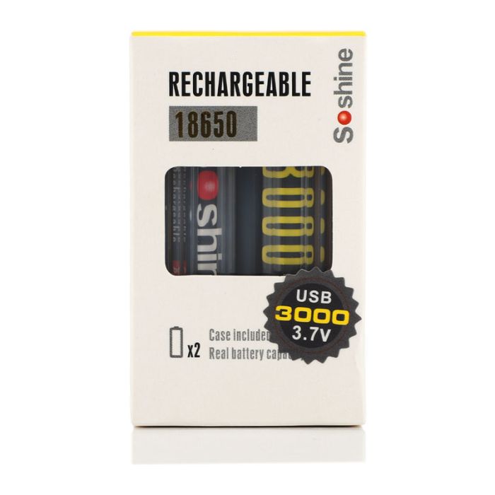 Аккумулятор Soshine 18650 3000 mAh Li-ion с micro USB, с защитой (Protected)