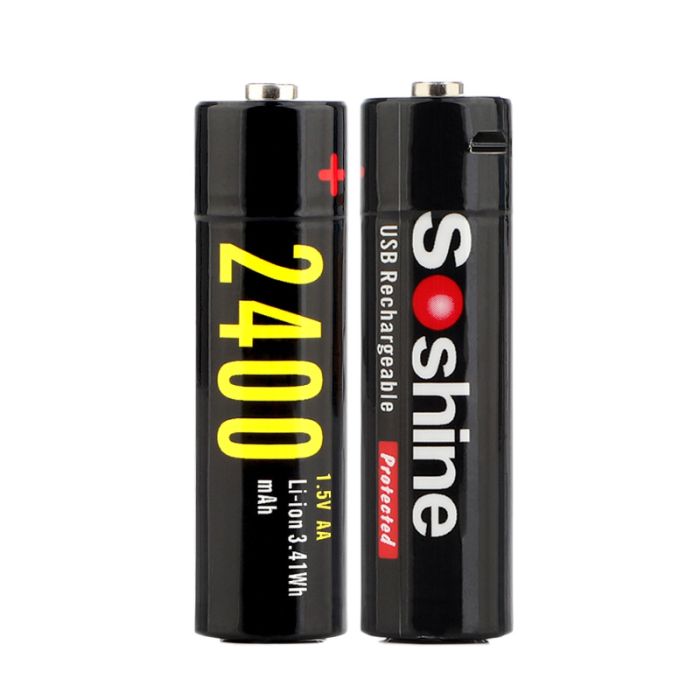 Аккумулятор Soshine AA 2400 mAh 1.5V, Li-ion, micro USB