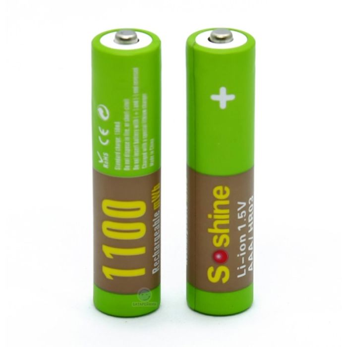 Аккумулятор Soshine AAA 1100 mWh 1.5V, Li-ion