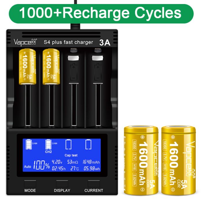 Аккумулятор Vapcell H16 INR18350 1600 mah, 5A, Li-ion 3.7V
