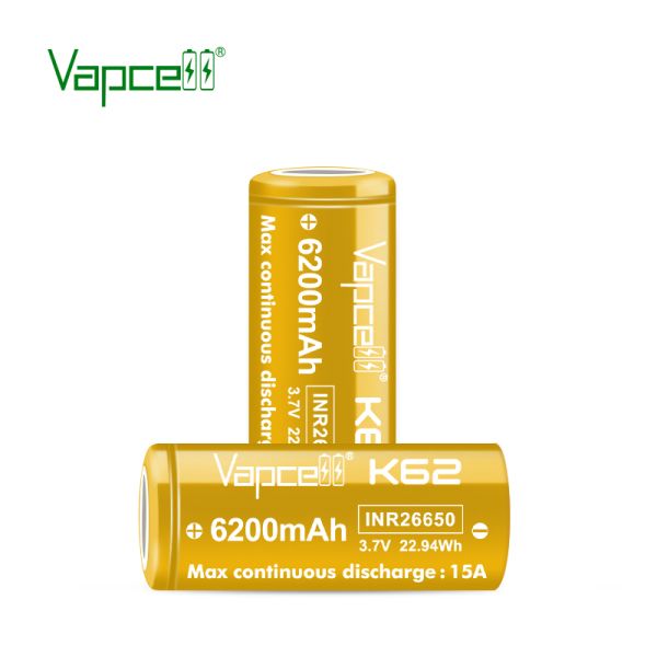 Аккумулятор Vapcell K62 INR26650 6200 mah, 15A/25A, Li-ion 3.6V