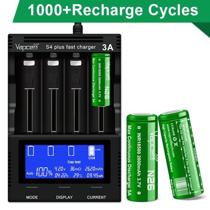 Аккумулятор Vapcell N26 INR18500 2600 mah, 5A, Li-ion 3.7V