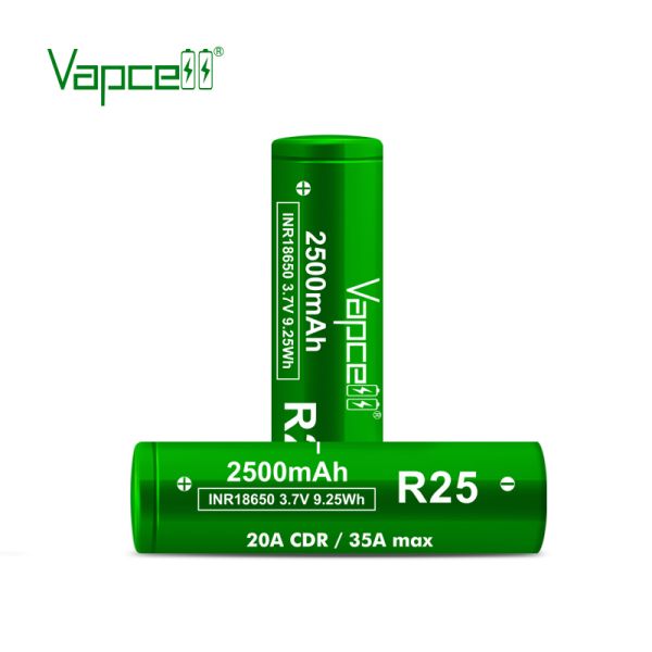 Аккумулятор Vapcell R25 INR18650 2500 mah, 20A/35A, Li-ion 3.7V
