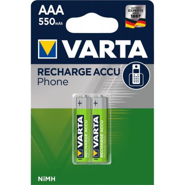 Аккумулятор VARTA Phone ACCU AAA 550mAh, 2 шт./уп. (58397101402)