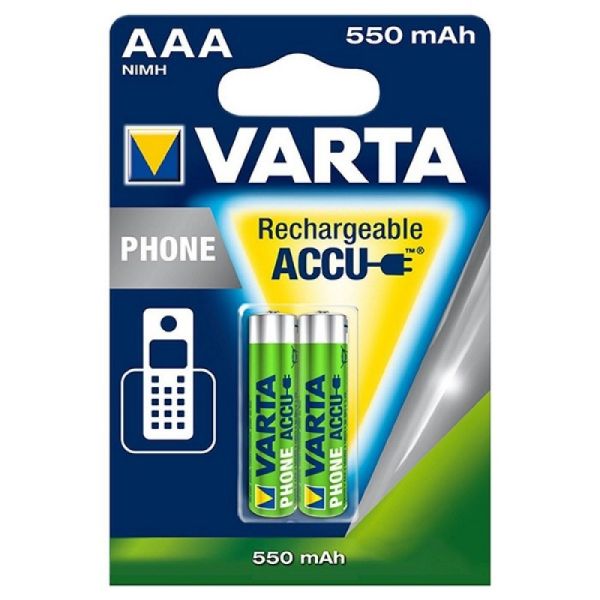 Аккумулятор VARTA Phone ACCU AAA 550mAh, 2 шт./уп.