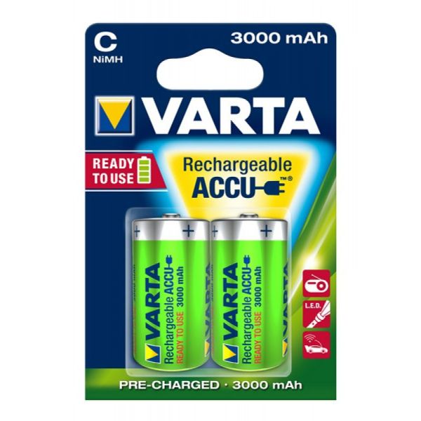 Аккумулятор VARTA Rechargeable ACCU C 3000mAh RTU, 2 шт./уп. (56714101402)