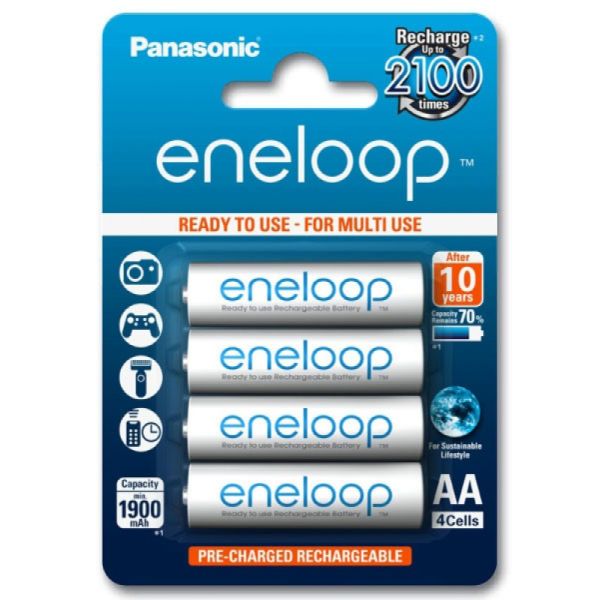 Аккумулятори Panasonic Eneloop AA 2000 mAh (min.1900mah), 4 шт./уп. (BK-3MCCE/4BE)
