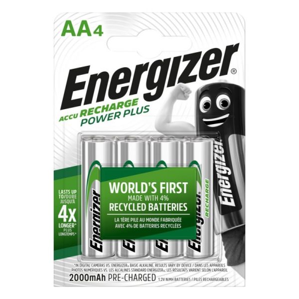 Аккумуляторы Energizer Recharge Power Plus AA 2000 mAh, LSD Ni-MH, 4 шт./уп.