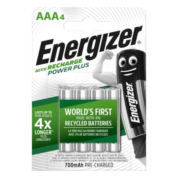 Аккумуляторы Energizer Recharge Power Plus AAA 700 mAh, LSD Ni-MH, 4 шт./уп.