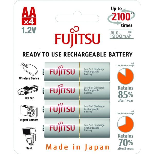 Аккумуляторы Fujitsu AA 2000 mAh, 4 шт./уп., (HR-3UTCEU(4B))