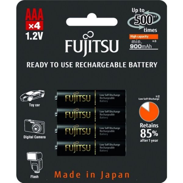 Аккумуляторы Fujitsu AAA 950 mAh, 4 шт./уп., (HR-4UTHCEU(4B))