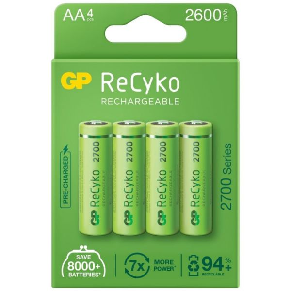 Аккумуляторы GP Recyko+ АА 2700 Series, 4 шт./уп.