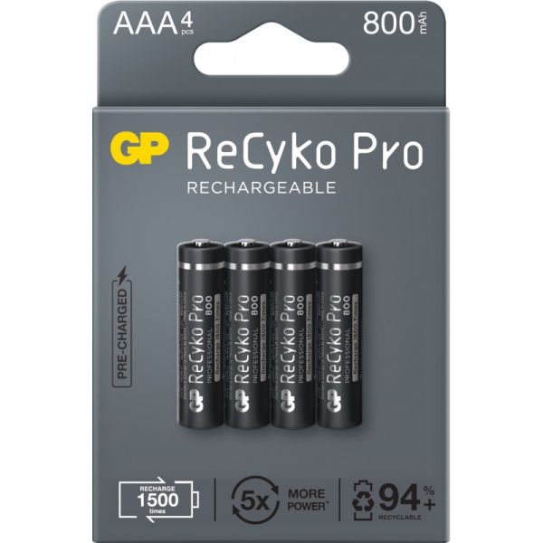 Аккумуляторы GP ReСyko+ Pro ААA 800 mAh, 4 шт./уп.