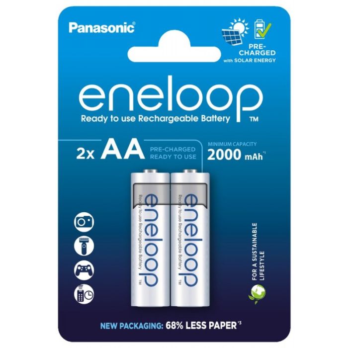 Аккумуляторы Panasonic Eneloop AA 2000 mAh, 2 шт./уп. (BK-3MCDE/2CP)