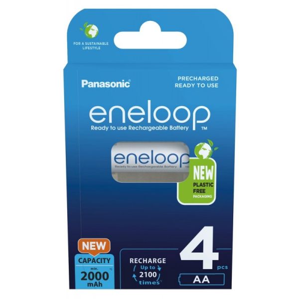 Аккумуляторы Panasonic Eneloop AA 2000 mAh, 4 шт./уп. (BK-3MCDE/4BE)