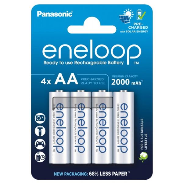Аккумуляторы Panasonic Eneloop AA 2000 mAh, 4 шт./уп. (BK-3MCDE/4CP)