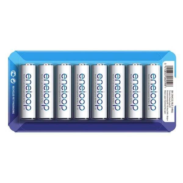 Аккумуляторы Panasonic Eneloop AA 2000 mAh (min.1900mAh), 8 шт./уп. Sliding Pack, (BK-3MCCE/8LE)
