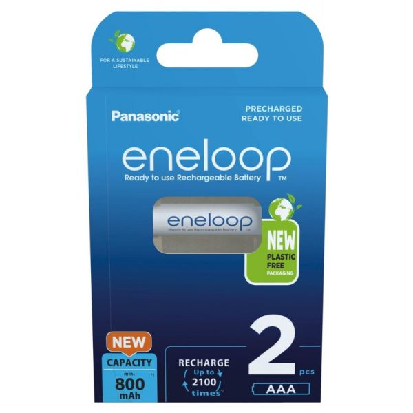 Аккумуляторы Panasonic Eneloop AAA 800 mAh, 2 шт./уп. (BK-4MCDE/2BE)