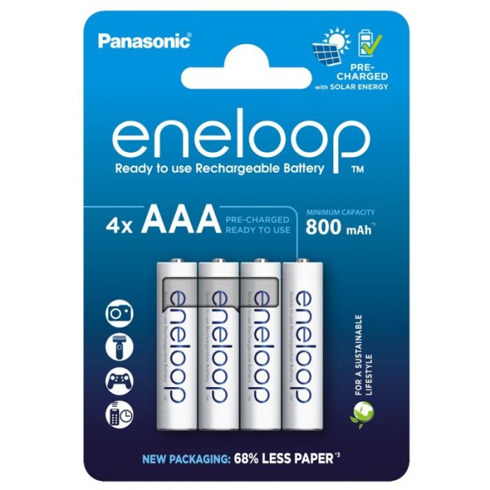 Аккумуляторы Panasonic Eneloop AAA 800 mAh, 4 шт./уп. (BK-4MCDE/4CP)