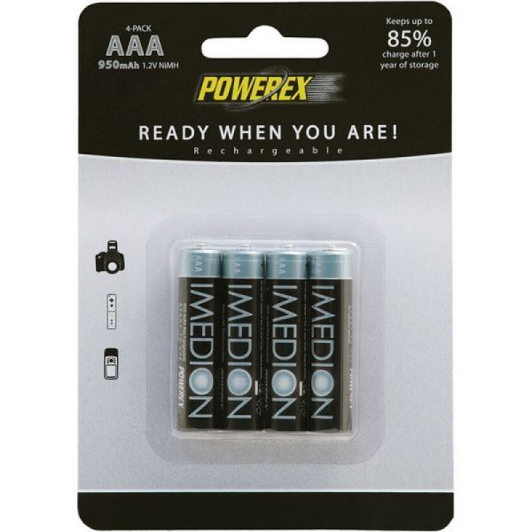 Аккумуляторы Powerex Imedion AAA 950 mAh, 4 шт./уп.