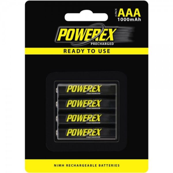 Аккумуляторы Powerex Precharged AAA 1000 mAh, 4 шт./уп. (MHRAAAP4)