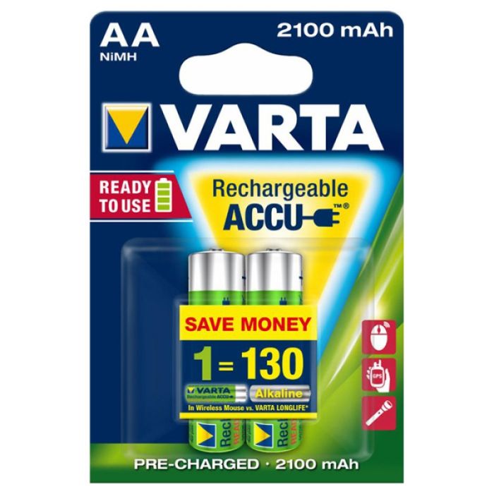 Аккумуляторы Varta Rechargeable Accu AA 2100 mAh 2 шт./уп. (56706101402)