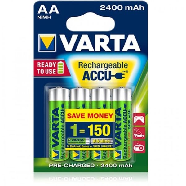 Аккумуляторы Varta Rechargeable Accu AA 2400 mAh 4 шт./уп. (56756101404)