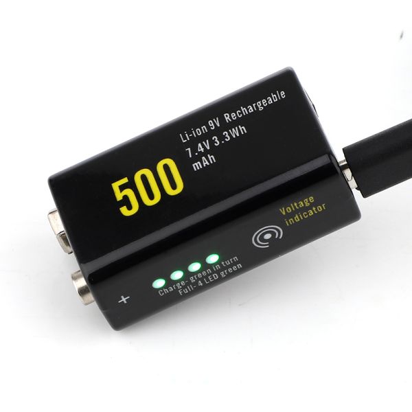 Акумулятор Soshine 500 mAh КРОНА 9V, Li-ion с портом USB Type-C