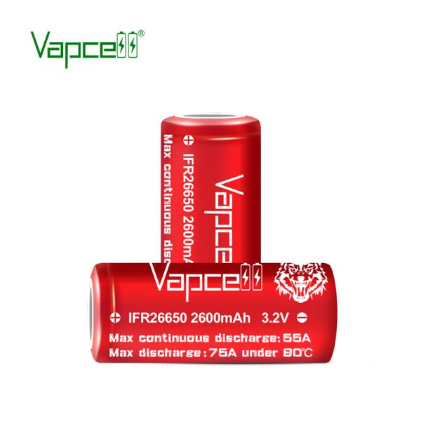 Акумулятор Vapcell IFR26650 2600 mah, 55A/75A, LiFePO4 3.2V