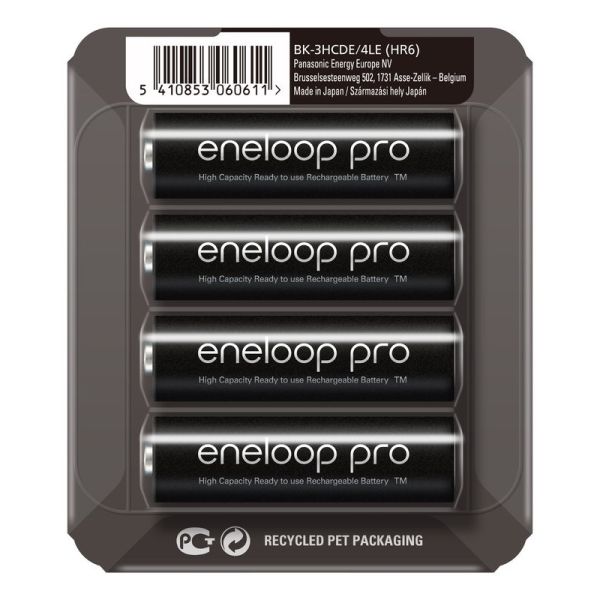 Акумулятори Panasonic Eneloop Pro AA 2600 mAh (min.2500mah), 4 шт./уп. Sliding Pack, (BK-3HCDE/4LE)