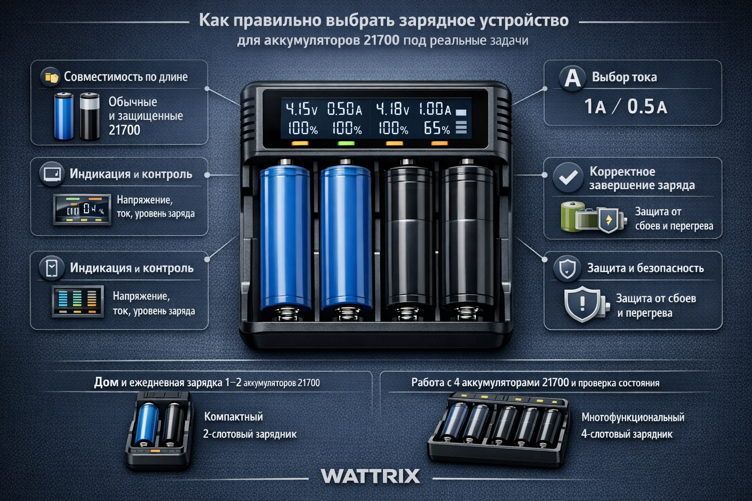 Зарядний пристрій для акумуляторів 21700 купити вигідно актуальна ціна і відгуки на зарядку для АКБ 21700