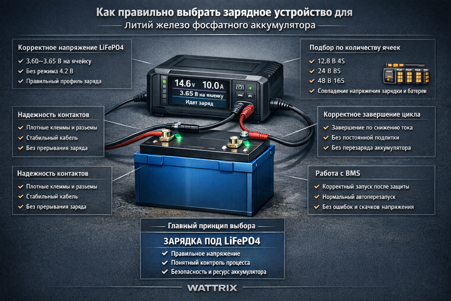 Зарядное устройство для LiFePO4 аккумуляторов для безопасной и эффективной зарядки