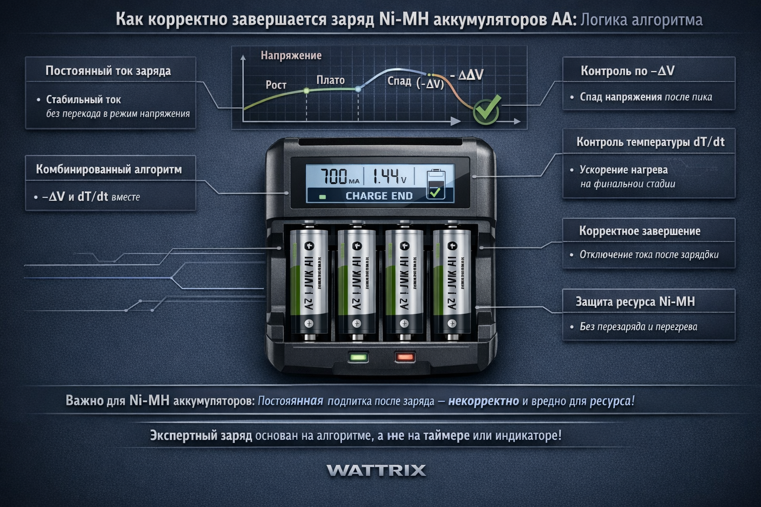 Зарядное устройство для мизинчиковых аккумуляторов AAA для надежной и удобной зарядки батареек